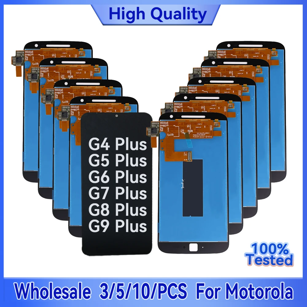 GEFENSI Atacado 3/5/10 Peças/lote Para Motorola Moto G4 G5 G6 G7 G8 G9 Plus LCD N Display Para MOTOROLA G7 Assembléia Digitador