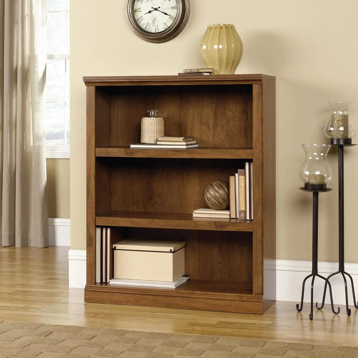 Sauder Miscellaneous Storage 3-Shelf Bookcase/ Book shelf, Oiled Oak finish