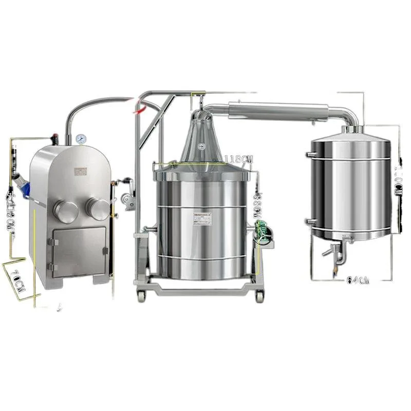 

Steaming wine brewing equipment horizontal full set of reverse burning brewing machine
