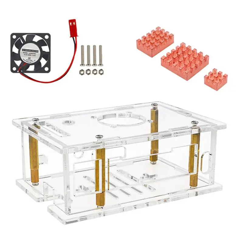 

ABIJ-For Orange Pi RV2: Специальный акриловый прозрачный охлаждающий корпус для платы разработки (модель B)