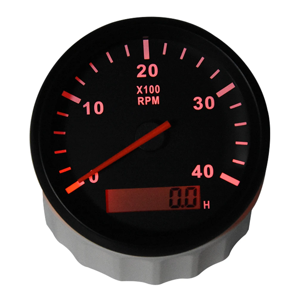 85MM Tacho Meter Gauge Universal Marine Car Tachometer 4000 RPM Digital LED Gauge with Red Backlight For Truck Boat Customized