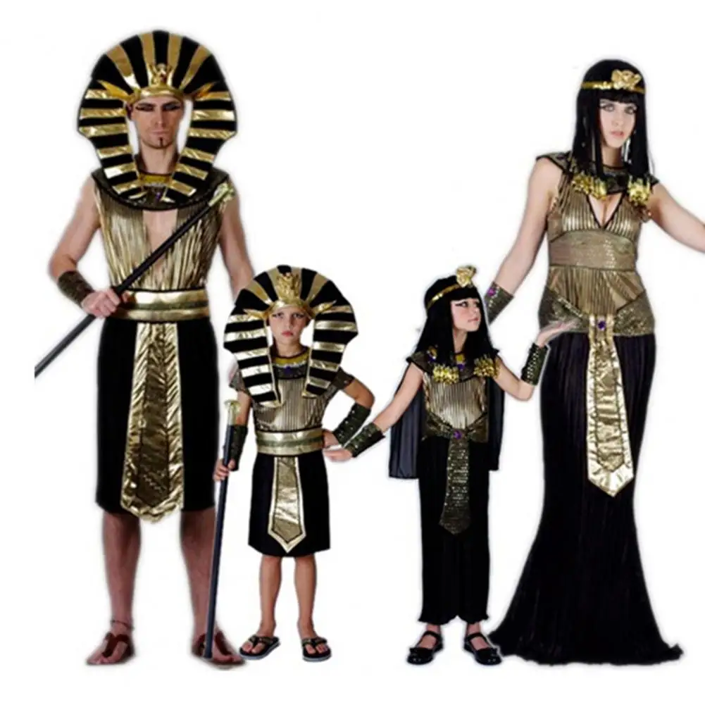 Halloween Ancient Egypt Egyptian Pharaoh Costume For Men King Pharaoh Queen Cosplay Carnival Party Medieval Couple Party Dress ﻿