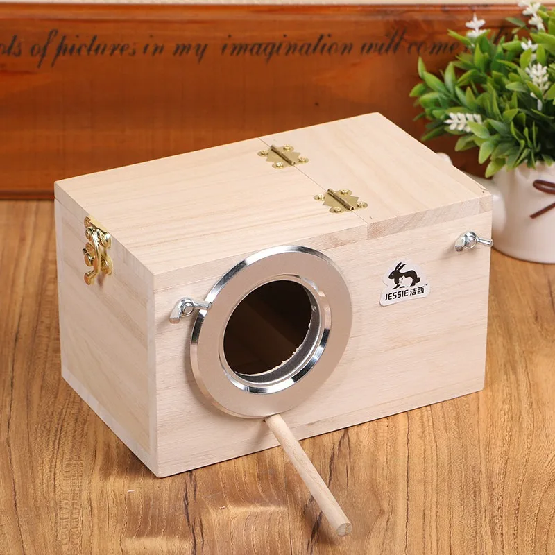 New Style Budgie Bird Nest Box House Wood Breeding Box for Lovebirds Parrotlets Mating Box