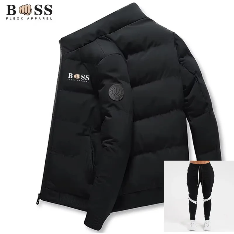 BOSS Men's Printed High Neck Velvet Cotton Jacket Limited Time Purchase, Comes with Extra Velvet Pants as a Gift 2024NEW