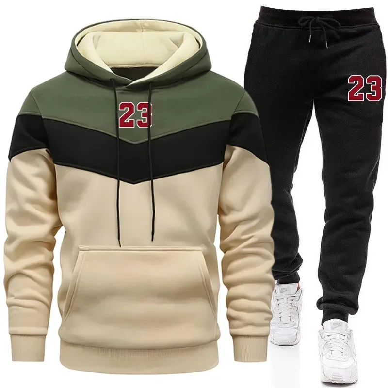 Autumn Winter Home Outdoor Comfort Fashion Hoodie Tracksuit 2026 New Arrival Men's Sportswear Hooded Sweatshirt Black Sweatpants - view 2