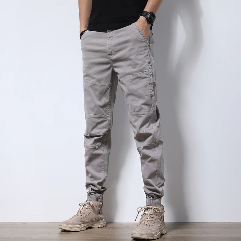 KSTUN 2025 Spring Men's Pants Jogging Casual Slim Fit Patchwork Fashion Pants For Men Stretch Ankle Banded Pants Mens Clothing