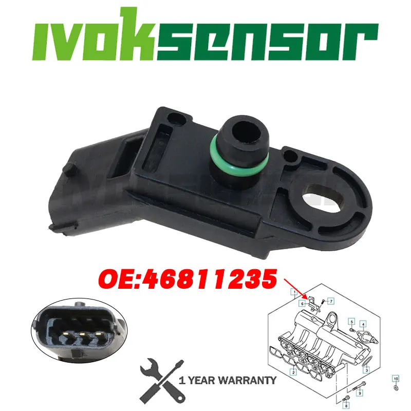 2.5Bar MAP Sensor Pressure For ALFA ROMEO GIULIETTA MITO FIAT STILO Multi STRADA PUNTO DOBLO LANCIA MUSA JTD 46811235 93177414