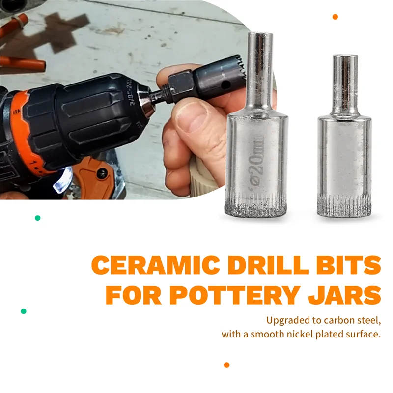 

A96I-Diamond Drill Bits Set, 10 PCS Diamond Hole Saw Set, Glass Drill Bit For Tile Porcelain Marble Granite Bottles