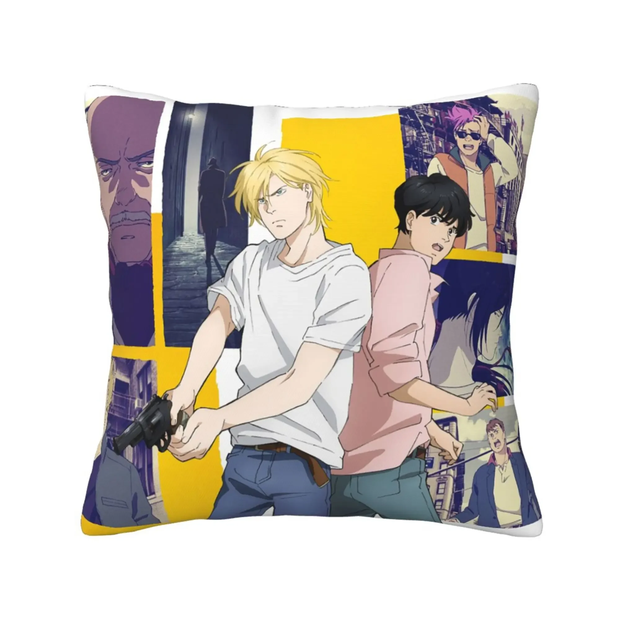 Funda De cojín De Anime De pez plátano para sofá, funda De almohada De poliéster, decoración del hogar, Japón, Manga De Coussin