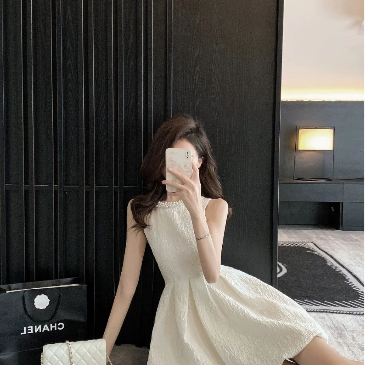 

Ele White Off-oulder Dr Women's High-End Slimming Skirt Small Fraance Sle Summer 2023 New Faion Ladies Dr