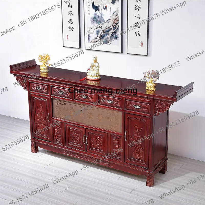 Chinese-style solid wood, the main hall of the rural ancestral hall is dedicated to the incense case tribute table,