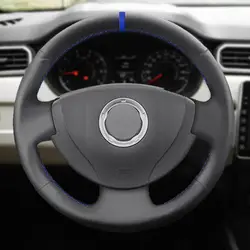 Steering Wheel Cover For Renault Logan Sandero 1 Clio Twingo 2 Symbol Lada Largus 1 Car Steering Wheel Microfiber Leather Trim