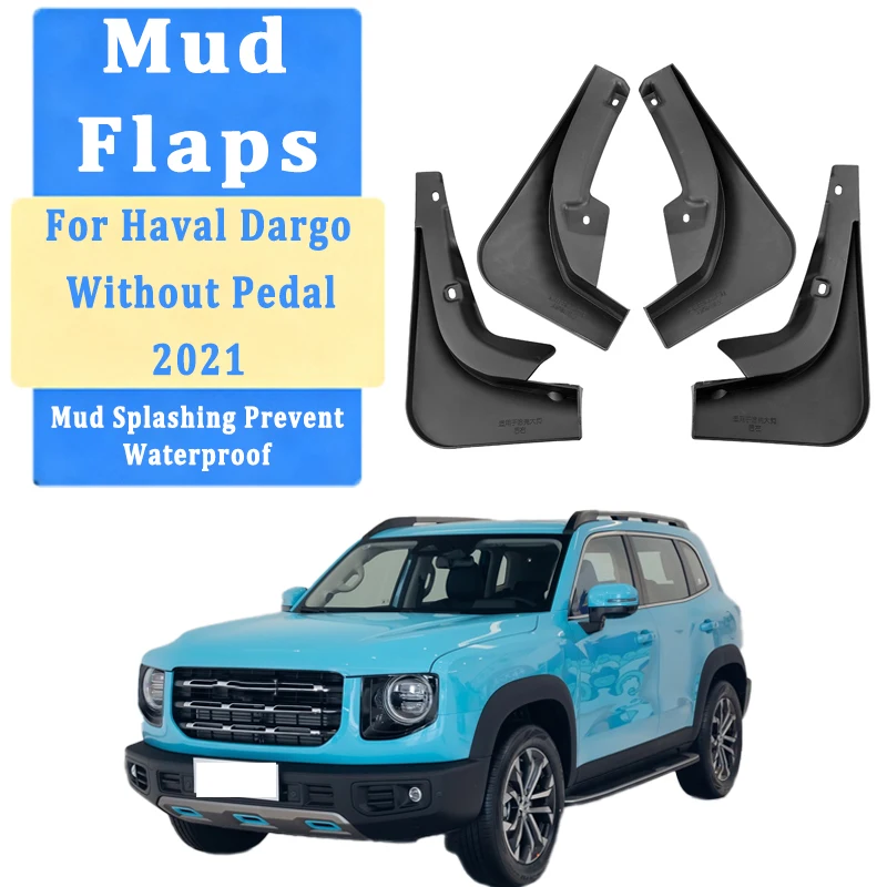 

4pcs Car Mud Flaps Fender for Haval Dargo Without Pedal 2021 Automotive Mudguard, Waterproof, Mud Splashing Prevent Accessories