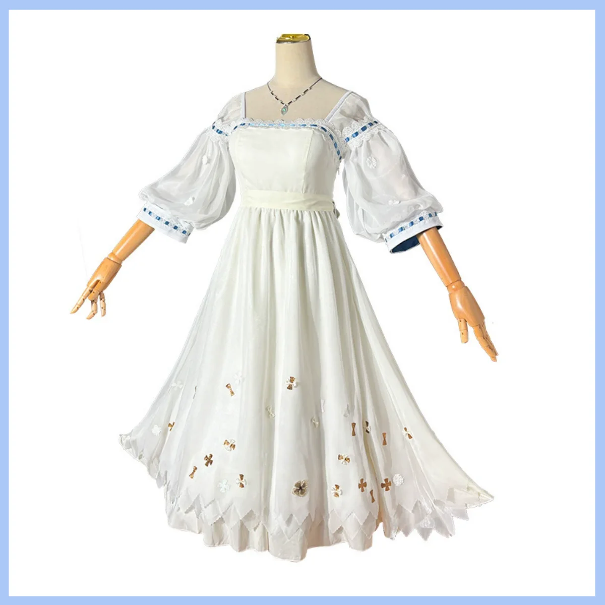 أنيمي لعبة عكس: 1999 سبعة وثلاثون تأثيري حلي 37 فستان أبيض أغطية الرأس شعر مستعار حفلة امرأة مثير لطيف الترفيه اليومي البدلة