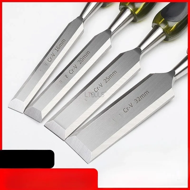 New Woodworking Chisel Tools Set Chrome Vanadium Steel Industrial Grade Flat Shovel Flat Chisels Slotting Chisel Household Tools