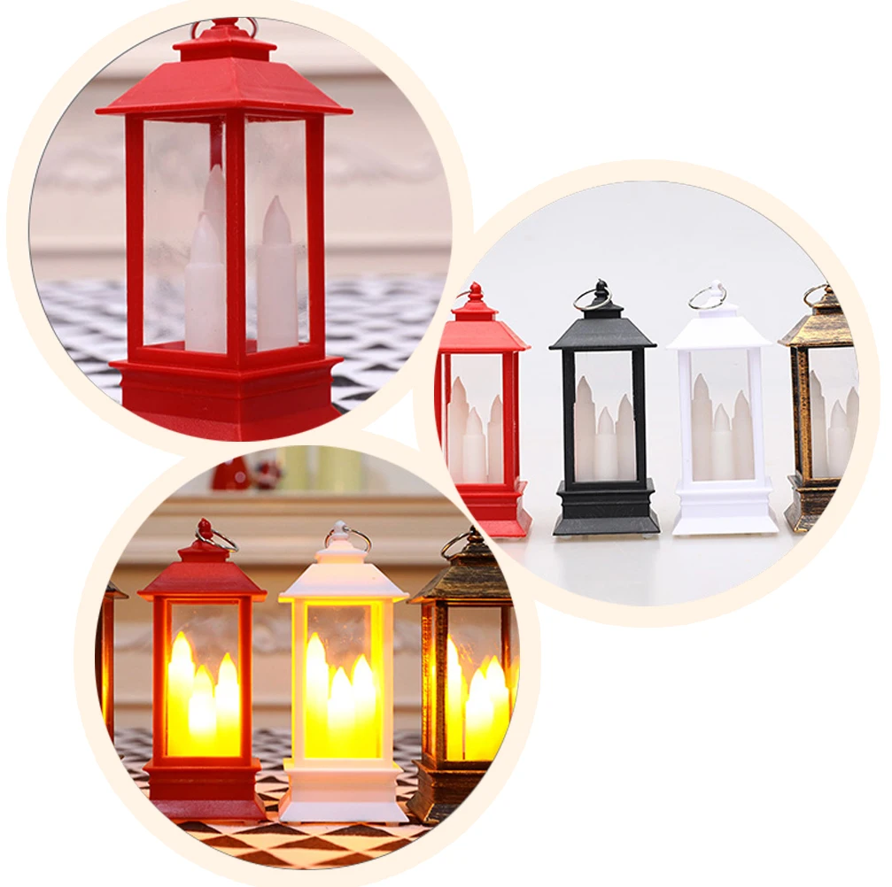 Ornamenti simulati Luce notturna Ornamento natalizio Lanterna decorativa natalizia Luce antivento Design ergonomico Struttura solida
