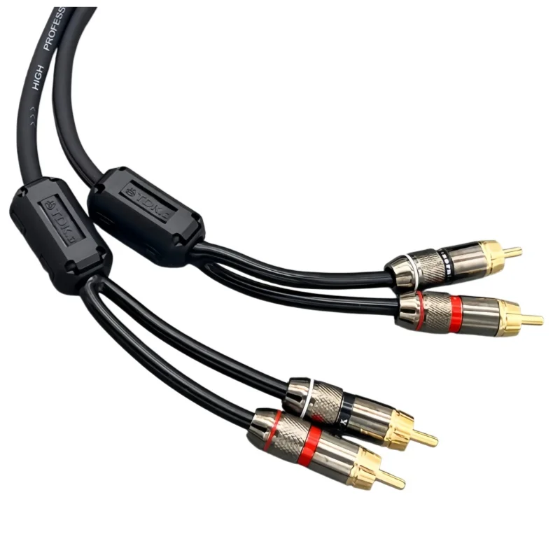 Pure copper 3.5mm to RCA 1: 4 power amplifier audio cable 3.5 to 4RCA computer with two sets of speaker audio cables