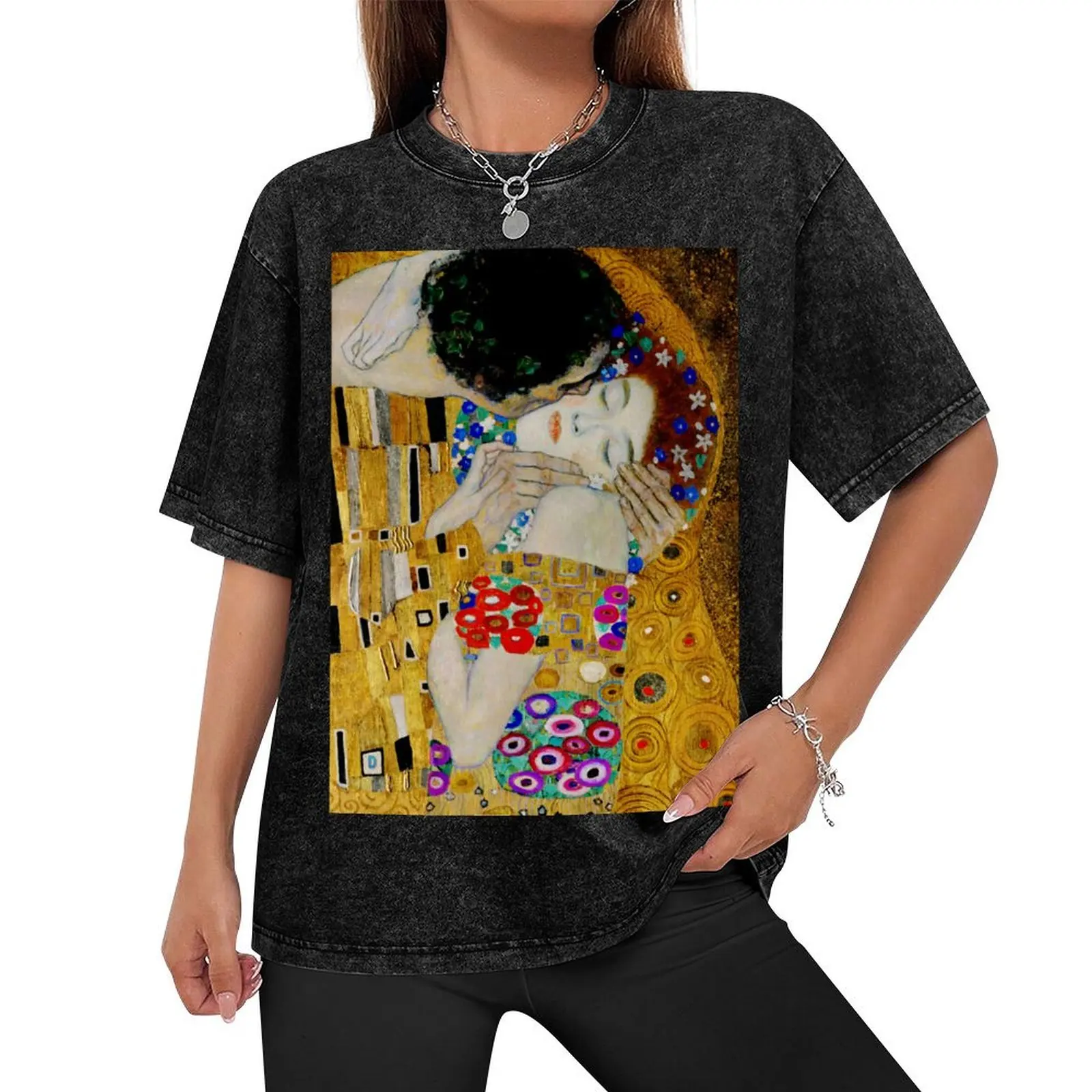 The Kiss by Gustav Klimt Liebespaar - The Lovers T-Shirt boys whites Blouse designer shirts men clothes