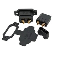 Amass XT90E Battery Connector Kits Gold-plated with Protective Cover XT90E Male Plug Mountable Connector Black Socket
