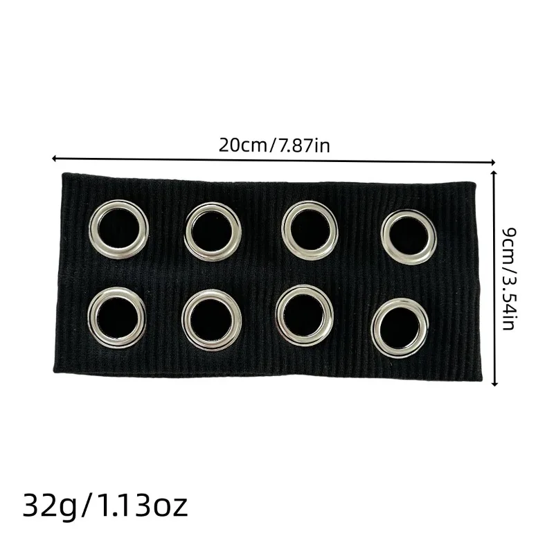 1PCS Y2K Grommet Cut Out Headbands Women Adorable Edgy Trendy Retro Accessory Stylish Girls Headwear Party & Streetwear Outfits