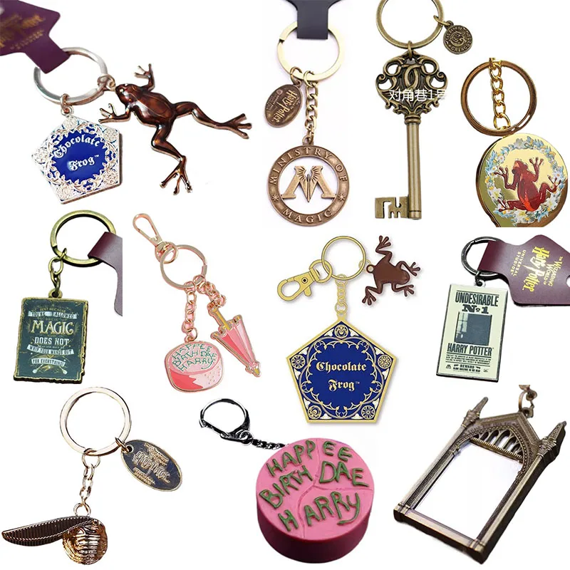 MINISO-Porte-clés de film magique co-marqué, Anime Hagrid Cake Chocolate Frog Mirror of Erised, Pendentif Fan Collection, Cadeau d'anniversaire