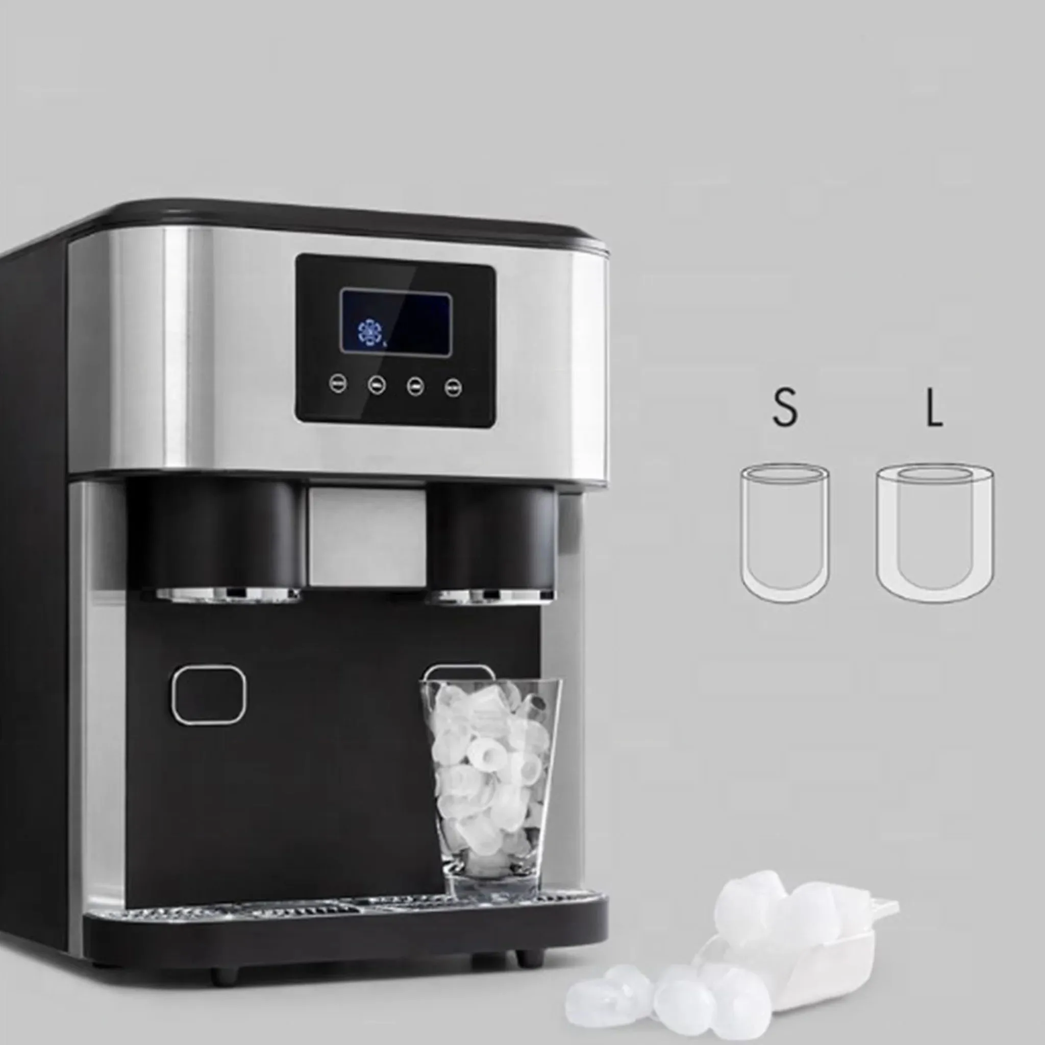 Household Ice Maker Soft Chewable Ice Portable Nugget Pellet Maker Countertop Home Bars Restaurants Ice Maker Machine