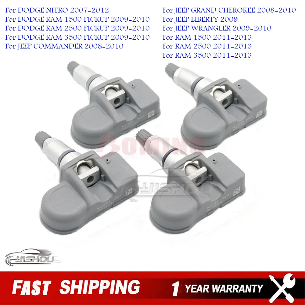 

Tire Pressure Monitoring System 56029359AC TPMS Sensor for Dodge Ram 1500 2500 3500 Jeep COMMANDER LIBERTY 2009-2010 433 MHz