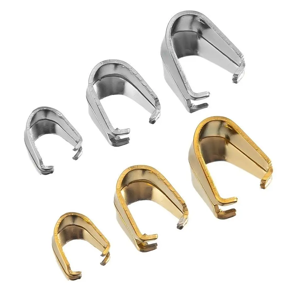 1/5/10/20/50/100pcs Stainless steel melon clip units, necklace pendants, jewelry charm connector clips for jewelry-making projec