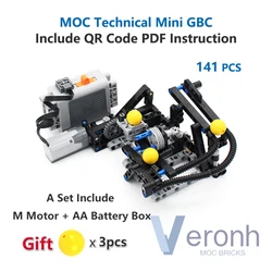 141 Pcs Moc High-Tech GBC Sports Ball Set Building Blocks Perpetual Motion Electric Version Gear Bricks Educational Toy Kid Gift