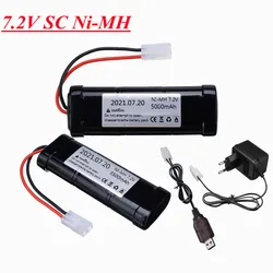 Batteria 7.2V 3500mAh SC ni-mh e caricabatterie 7.2v per RC toys tank car Airplane Helicopter con connettori Tamiya batteria 1/16 7.2v