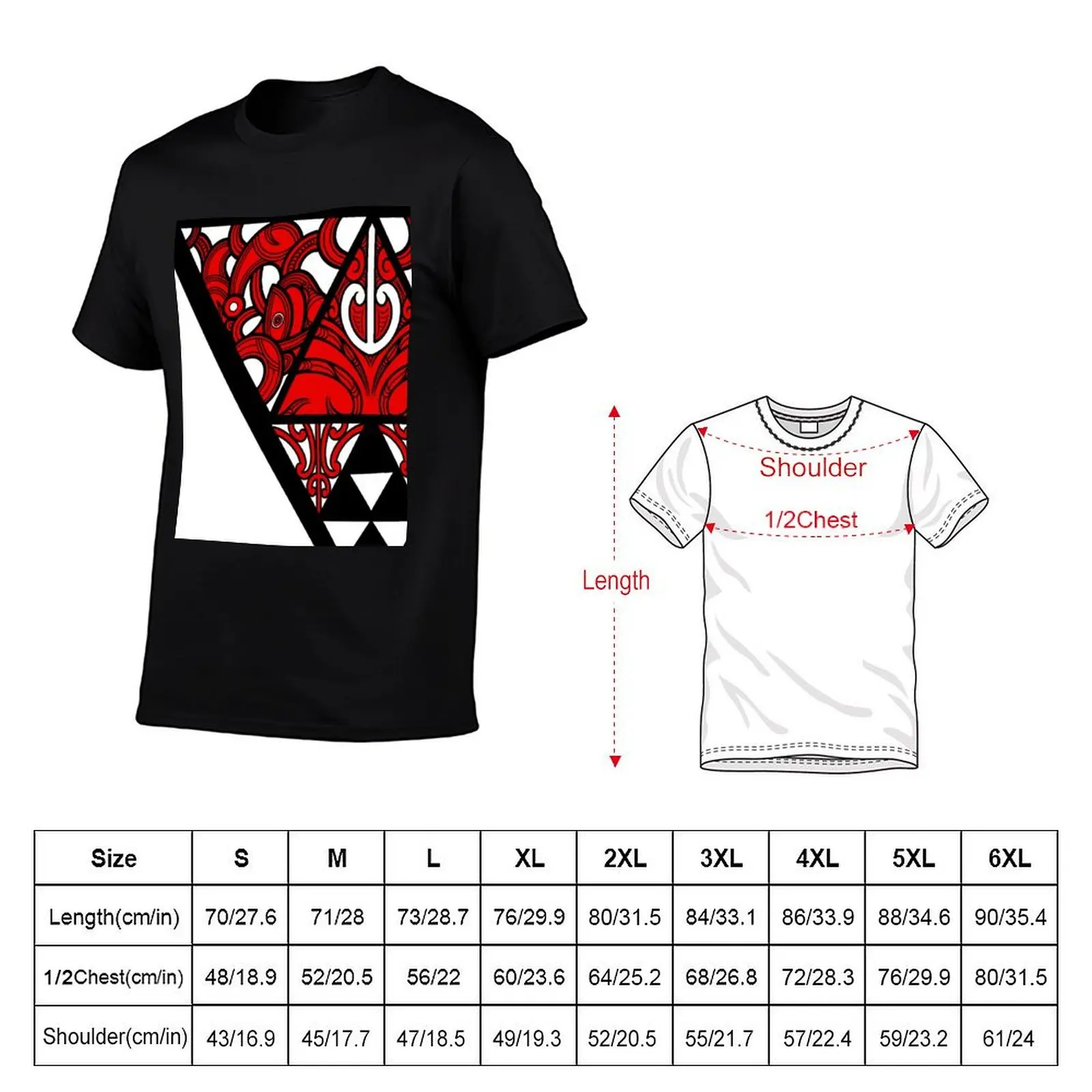 Copy of TNT - Whanau/family - RED single triangle T-Shirt graphic t shirts tees men clothing