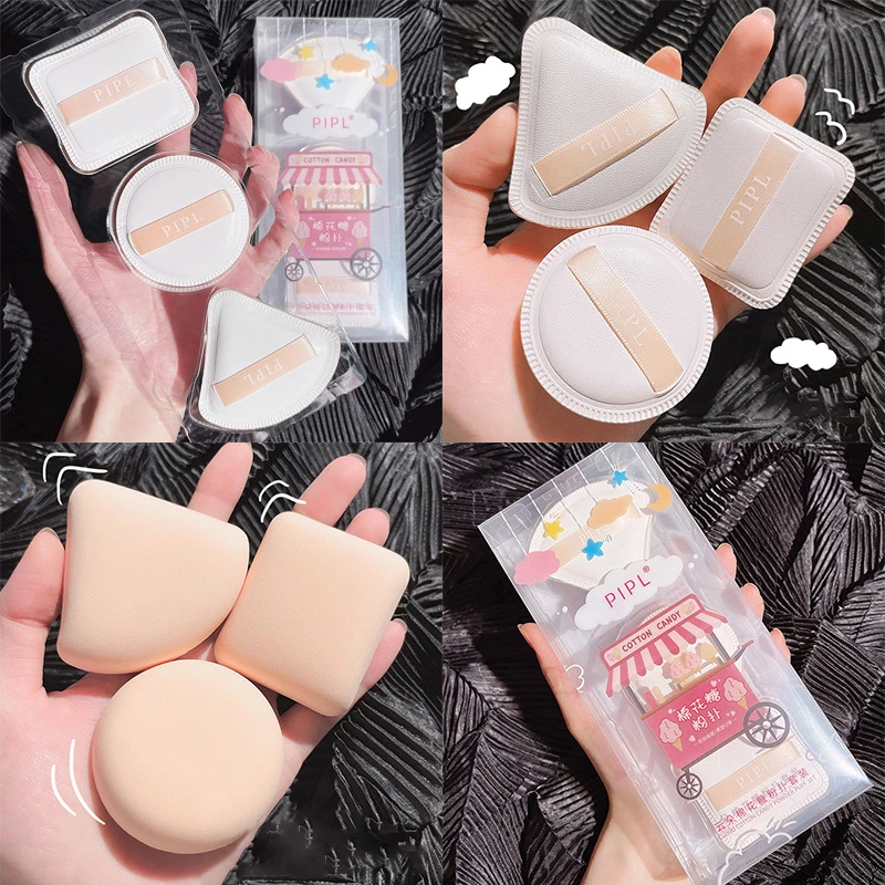 Puder quaste nass Dual Use Set Gesicht Make-up Schwamm Schönheit Kosmetik Luftkissen Foundation Puff Dreieck Runde Puff weich süß