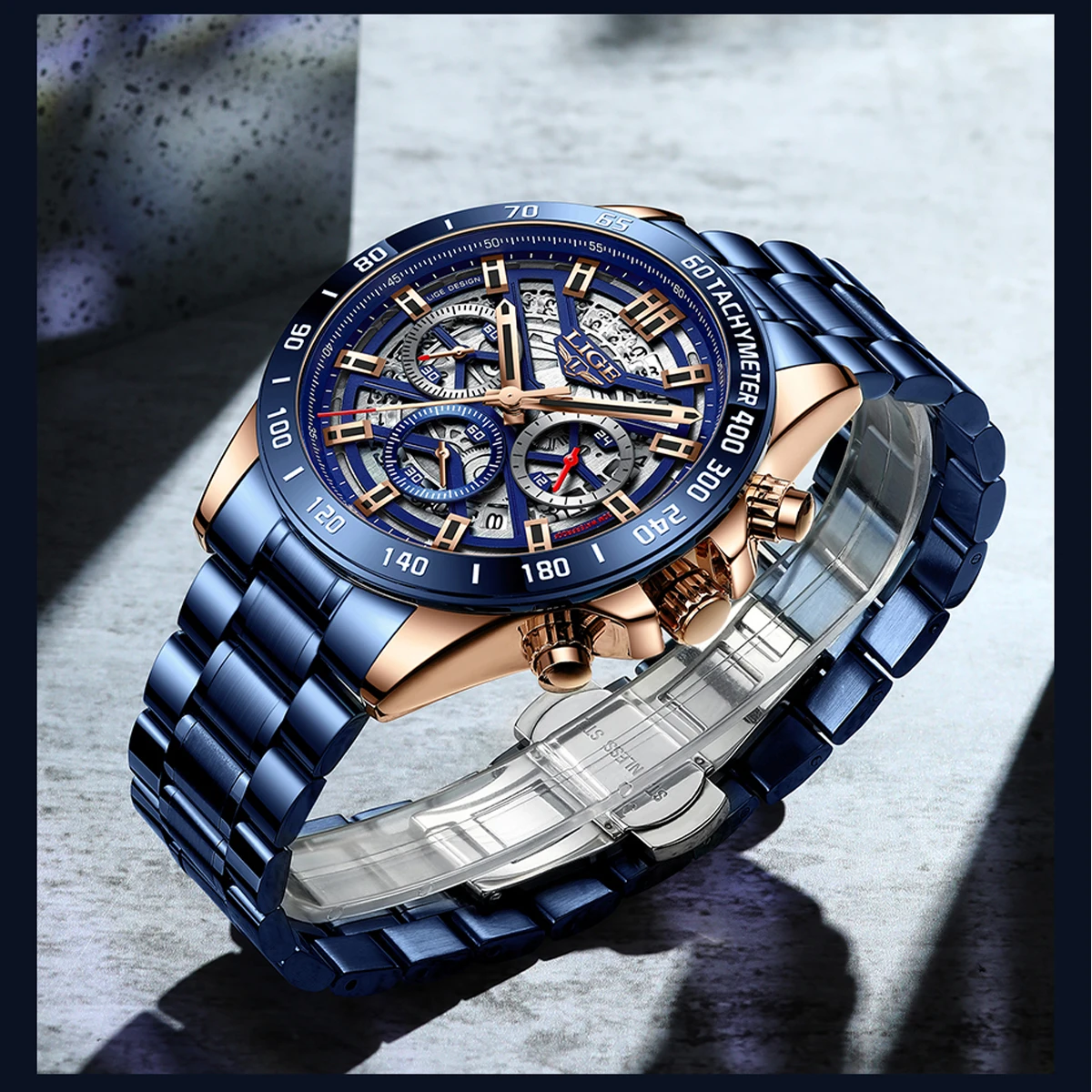 

LIGE деловые часы для отдыха из нержавеющей стали, мужские кварцевые наручные часы высокого качества в стиле ретро со светящейся датой для дайвинга, часы Relogio M