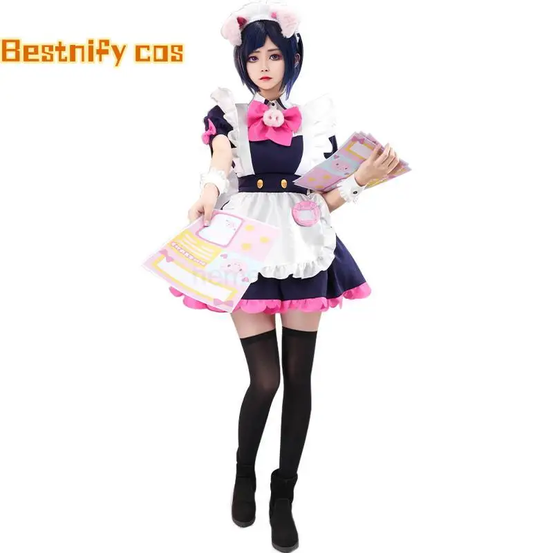 Anime Akiba Maid War Wahira Nagomi Cosplays Wahira Nagomi/Mannen Ranko S-XL Maid Cos Dress Female Costume Halloween Costume