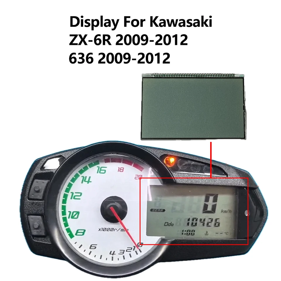 Motoknight Motorcycle Meter LCD Display For Kawasaki ZX-6R 636