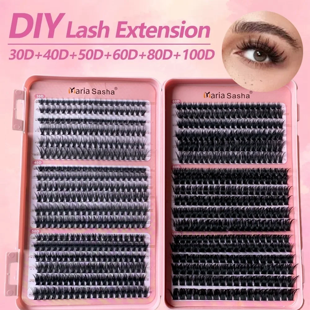 MARIA Individual Lashes Eyelash 36 Rows Book Clusters Extensions False Eyelash DIY Eyelash Extensions Makeup Kit Lashes