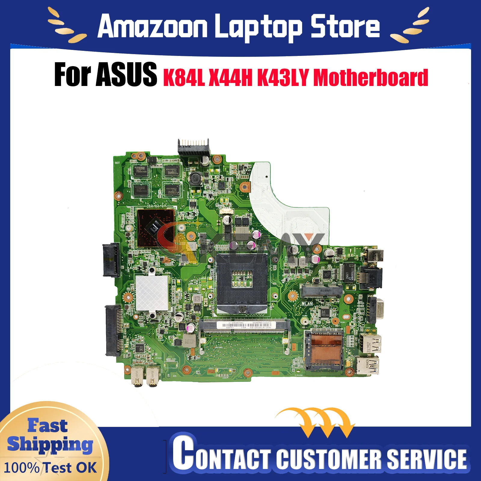 

K43LY Laptop Motherboard For ASUS K43LY K84L K43L X44H Notebook Mainboard This item is in stock 100% tests OK fast shipping