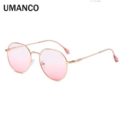 Fashion Rose Gold Round Myopia Glasses for Women Gradient Pink Lenses Blue Light Filter Finished Prescription Glasses -1.0 -1.5