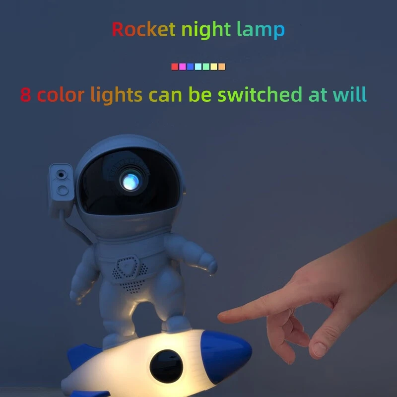 Imagem -04 - Foguete Astronauta Galaxy Projetor Night Light Lamp Sky Projetor Girar 360 ° Planetário Crianças Aniversário Casamento Presentes de Natal