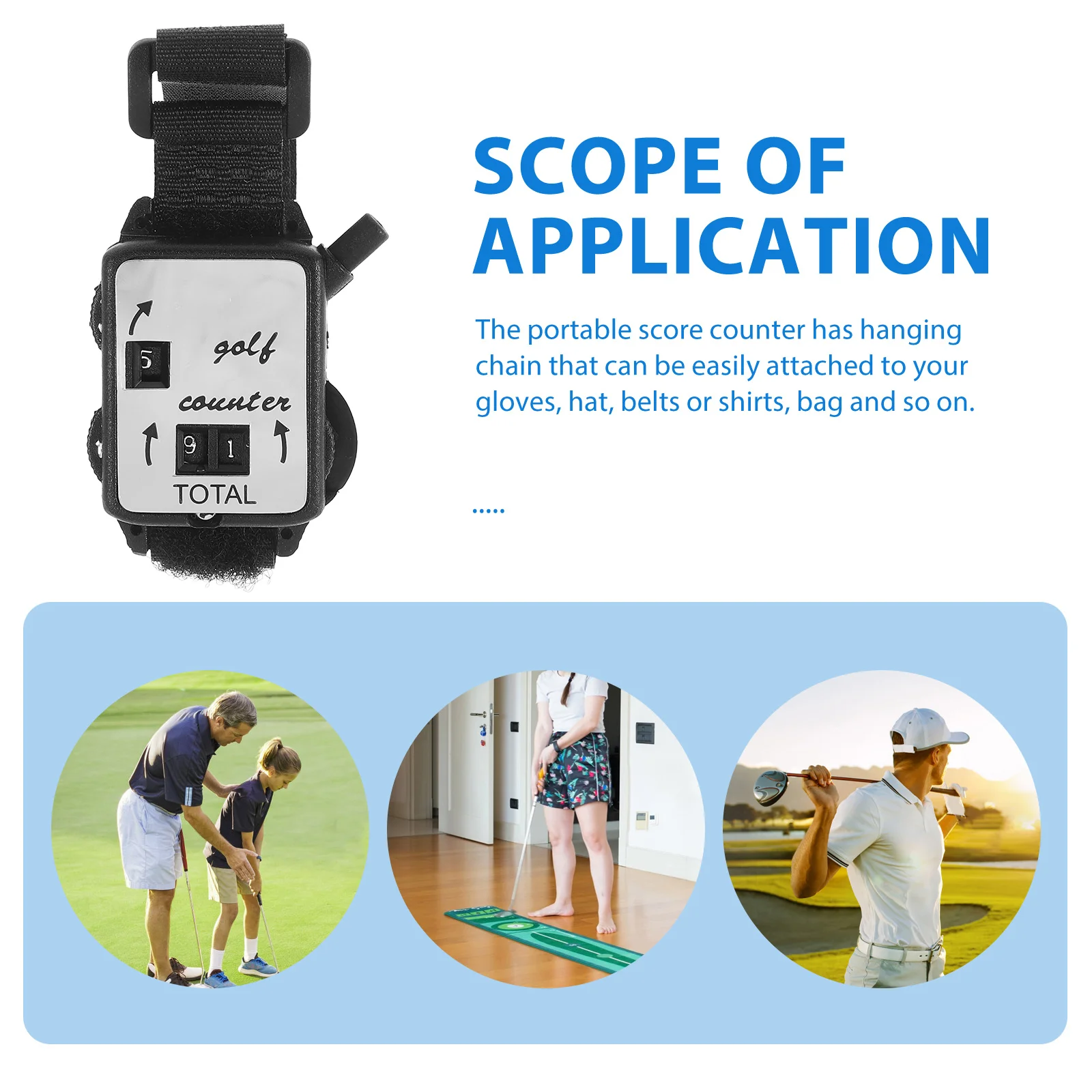 Penghitung Skor Golf Penghitung Pukulan Manual Clicker Penghitung Skor Portabel Akurat untuk Pegolf Pengoperasian Mudah