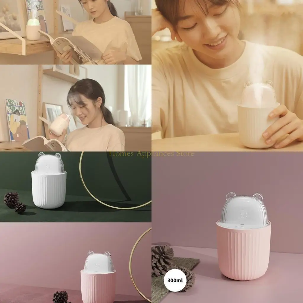 

D0AB Air Diffuser USB Plug-in 300ml Pet Humidifier for Single Room Night Light