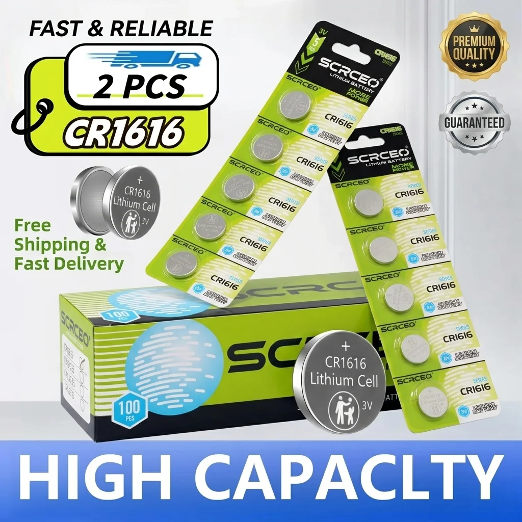 

CR1616 Battery 3V Lithium Coin Cell DL1616 BR1616 LM1616 for Watch Toy Remote Control 5021LC L11 Replacement Batteries