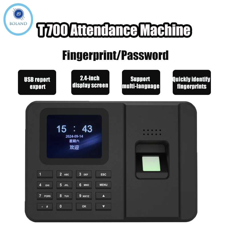 Multi-Functional Attendance Machine Fingerprint&Password Biometric Recognition Machine Empolyee Attendance Management System