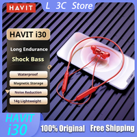 HAVIT I30 Neckband In-ear Wireless Bluetooth Sports Earphones Long Endurance Game Music Waterproof Metal Dynamic Earphone Custom