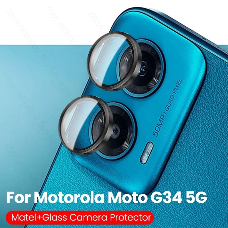 For Motorola G34 5G Case Matel Ring Camera Protector MotoG34 Moto Rola G 34 34G 5G 2024 XT2363-2 6.5\