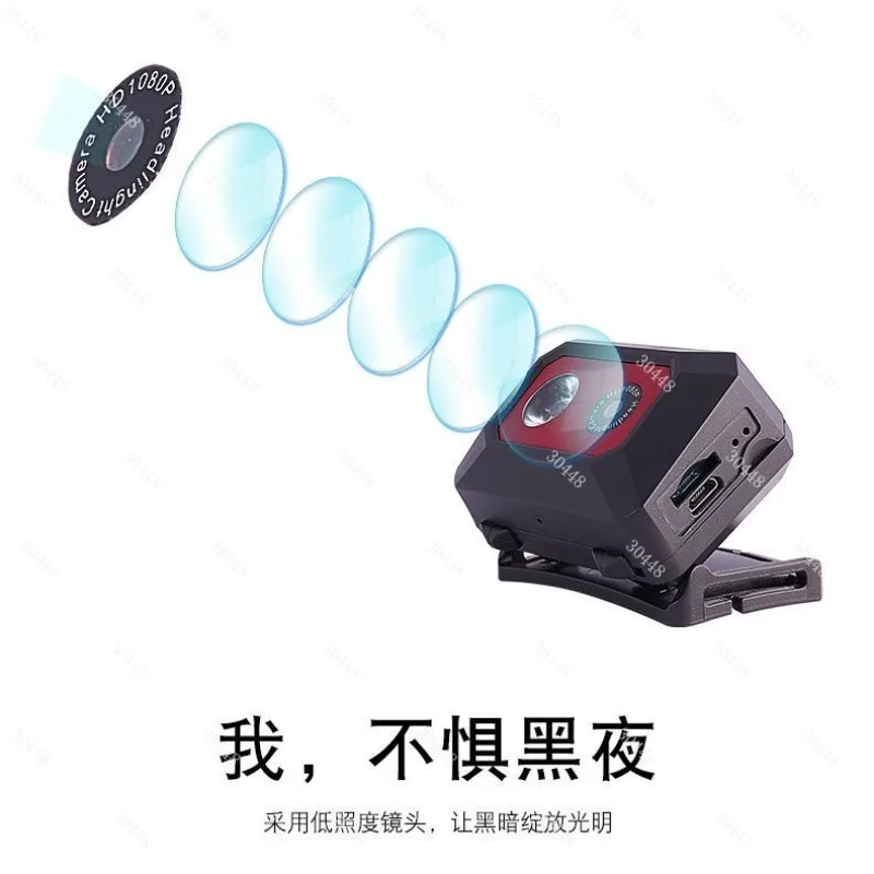 1080P HD Night Vision Headlamp Head-Mounted Outdoor Sports Camera for Bicycle Helmet DVR