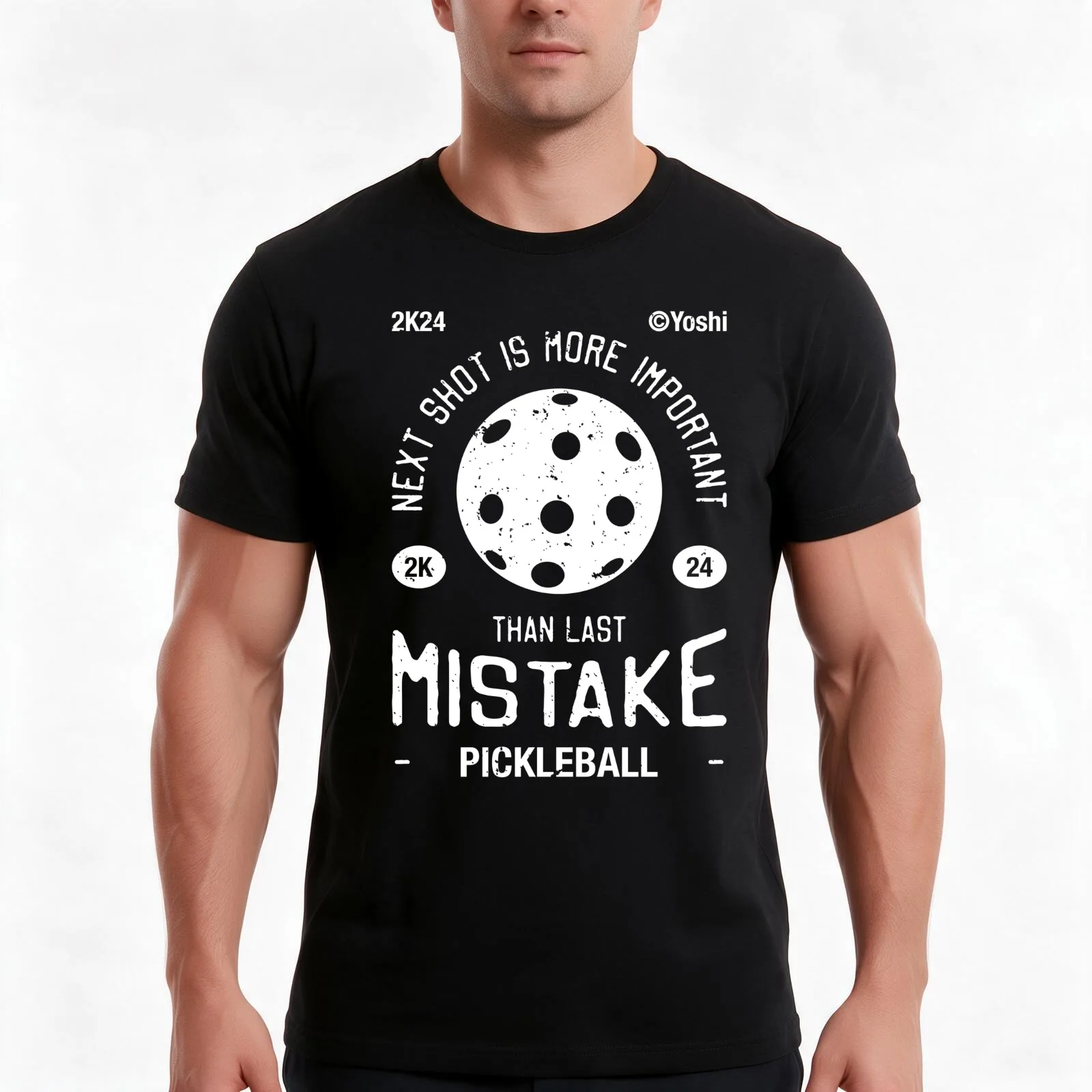Pickleball SHOT - MISTAKE T-Shirt Summer Casual Cotton Tee Oversized Streetwear Tops Vintage Graphic Print Unisex Men Women