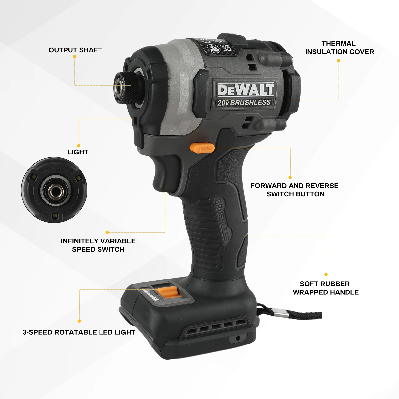 DeWalt DCF85m tournevis sans fil sans brosse 205N.m 6.0Ah perceuse à percussion électrique, pour batterie au Lithium Dewalt 20V