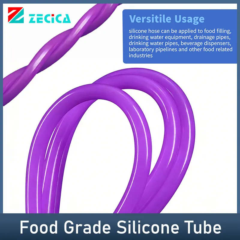 

1~10m Purple Silicone Tube ID 0.5 ~ 10mm Food Grade Soft High Temperature Resistant Odorless Drink Water Pipe Garden Hose