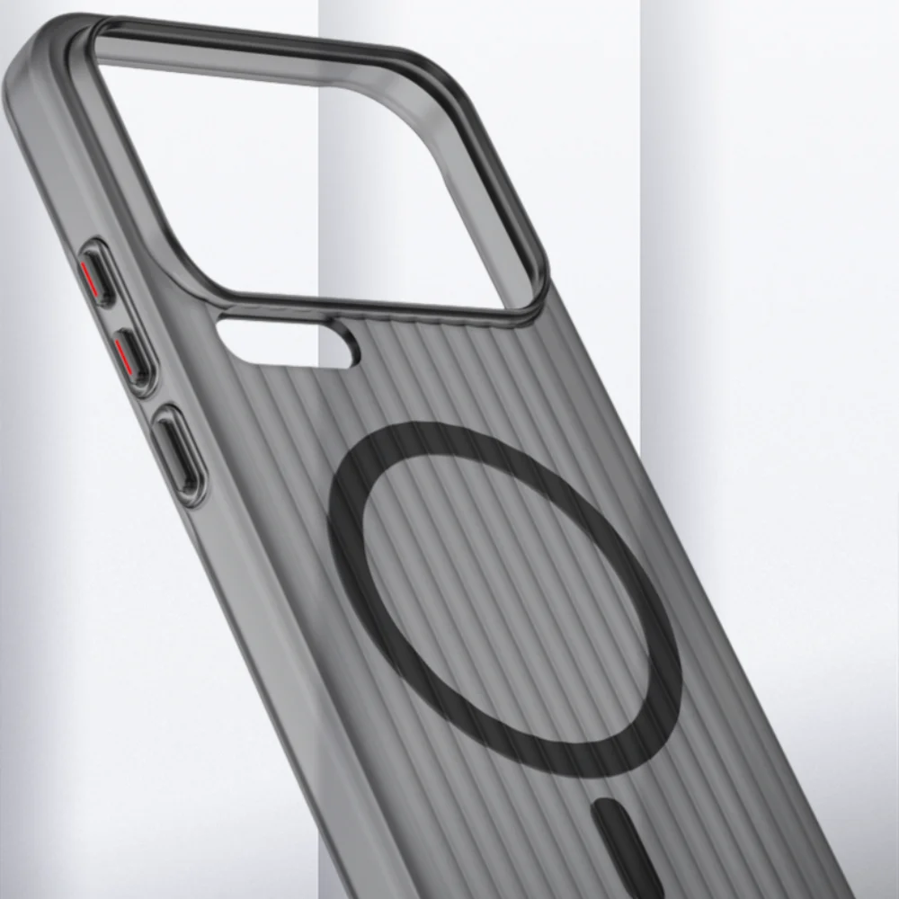 حافظة شفافة مغناطيسية صلبة مموجة لهاتف Xiaomi 17 Pro Max 17 Pro شحن لاسلكي Magsafe غطاء خلفي بلوري لهاتف Xiaomi 17